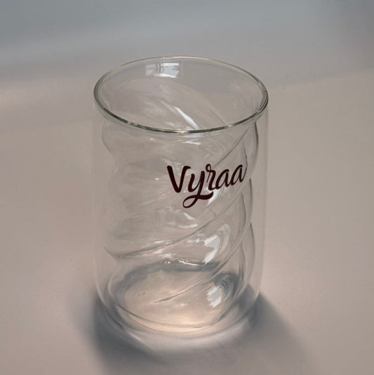 Vyraa Twisty Double-Wall Coffee Glass - Pack of 2