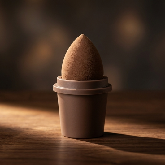 Dark brown espresso colour teardrop shape soft non-latex material make up sponge