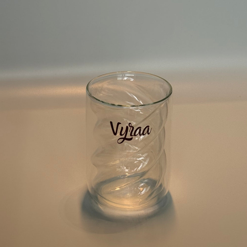Vyraa Twisty Double-Wall Coffee Glass - Pack of 2