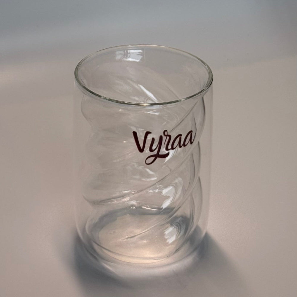Vyraa Twisty Double-Wall Coffee Glass - Pack of 2