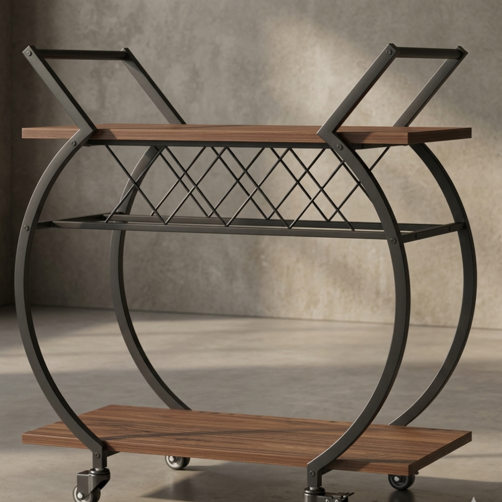 Vyraa Eclipse Rolling Bar Cart | bar trolley | bar cart on wheels